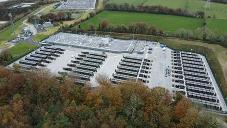 Overlooking image of 159MW battery energy storage solution situated on the south of the Aghada.